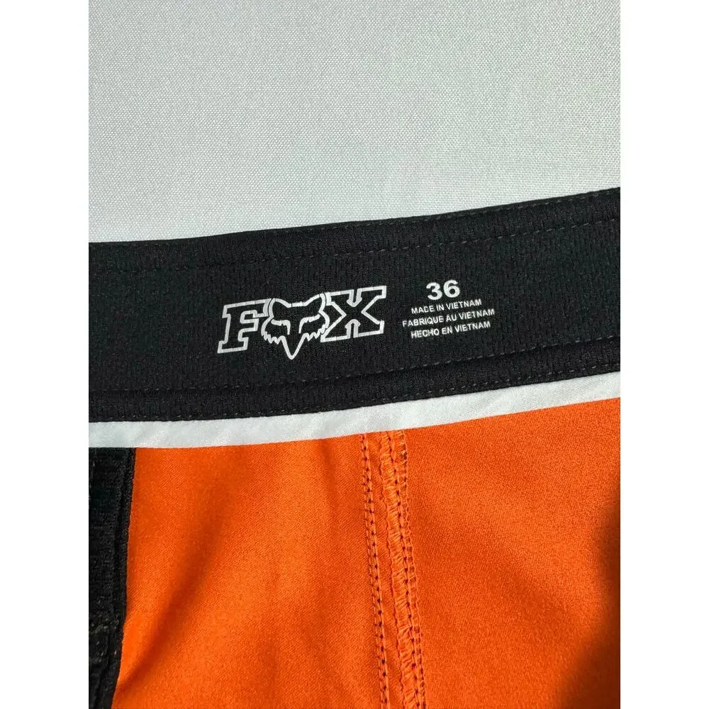 Fox Racing orange black tiger Board shorts size 36 polyester stretch blend